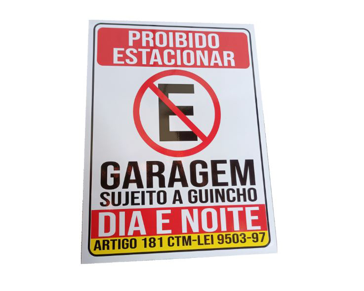 Placa Proibido Estacionar, Chapa de zinco, adesivado title=