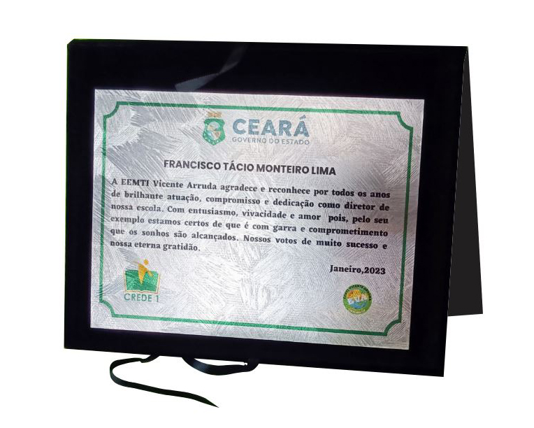 Estojo de veludo com placa de acrílico 20x15cm, textura prata title=