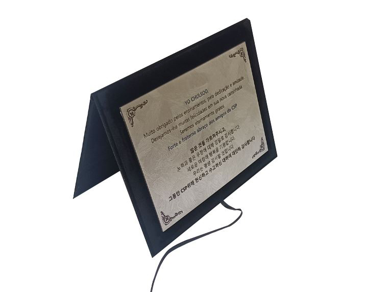 Estojo de veludo, placa de acrílico 20x15, textura dourado title=