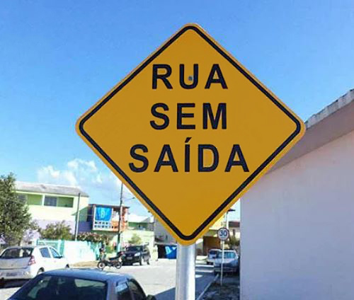 Placa Rua sem saída A-45 title=