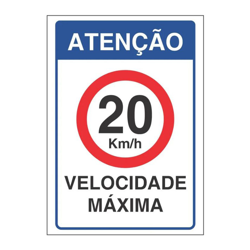 Placa velocidade máxima permitida